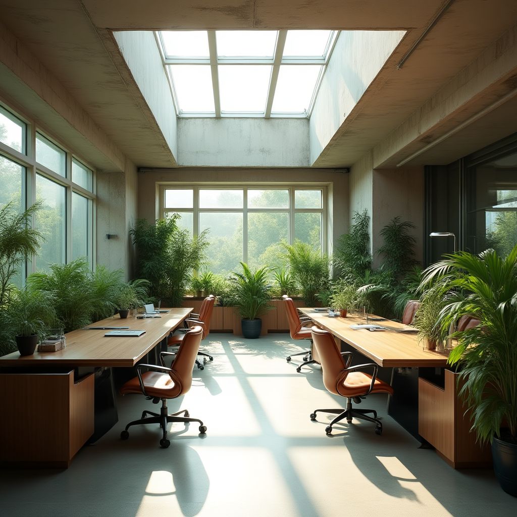 Oficinas colaborativas estilo brutalista